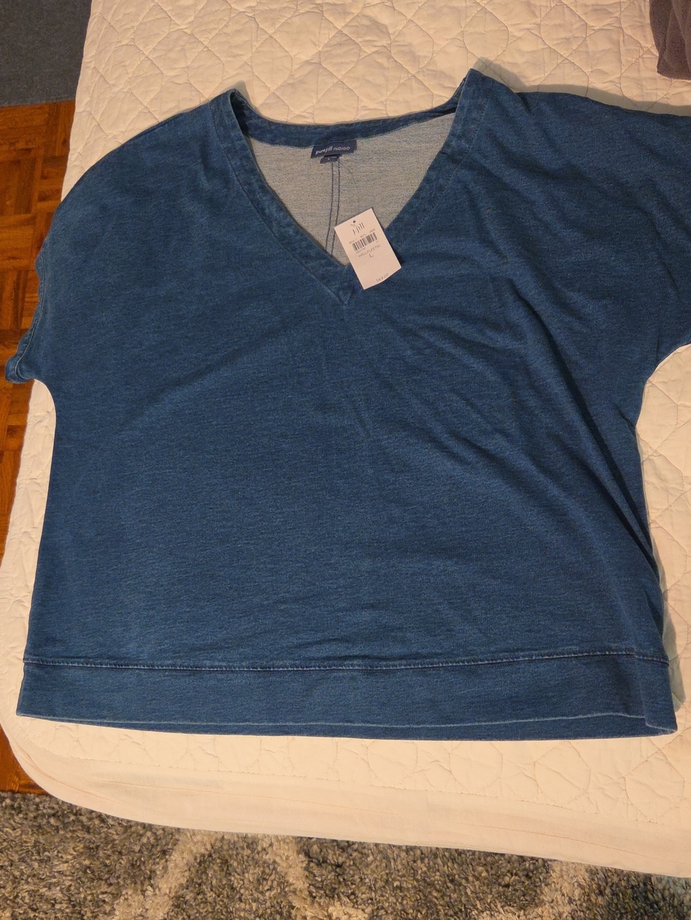 J. Jill Blue (Denim) V-Neck Short Sleeve Tee